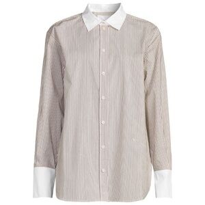 FRAME Striped Contrast Trim Shirt